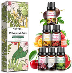Phatoil Delicious&Juicy Prémium 6 Darabos Illóolaj Csomag Gyümölcsös Illatokban 6x10 ml (PH W240924A)