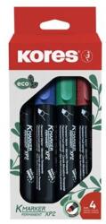 Kores Alkoholos marker készlet, 3-5 mm, vágott, KORES "ECO K-Marker XP2", 4 különböző szín (20784)
