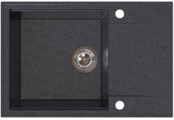 SINK Quality Quality Sink55 mosogató, gránit konyhai mosogató 680x460x215 mm, fekete pettyes, SKQ-SINK. B. 1KDO (SKQ-SINK.B.1KDO)