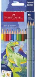 Faber-Castell Színes ceruza készlet, hatszögletű, FABER-CASTELL"Dinoszaurusz" 10+3 különböző szín (111213) - nyomtassingyen