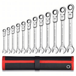  8-19 mm-es villáskulcs készlet racsnival, 12 darabos készlet