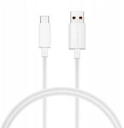  USB töltő- és adatkábel, USB Type-C, 100 cm, 8000 mA, gyorstöltés, Huawei, fehér, gyári