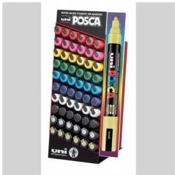 uni Dekormarker display, 60 db, 1, 8-2, 5 mm, UNI "Posca PC-5M", 10 különböző szín (123927000)
