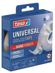 tesa Ragasztószalag, kétoldalas, visszaszedhető, átlátszó, 30 mm x 3 m, TESA "Universal Nanotape (55810-00004-00)