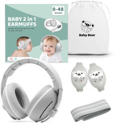  2 az 1-ben hallásvédő gyerekeknek Szín: Szürke