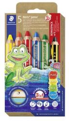 STAEDTLER Színes ceruza készlet, grafitceruzával, hegyezővel, STAEDTLER "Noris® junior 140", 5+1 különböző szín (140 C6P1) - mystock