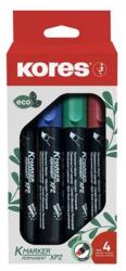 Kores Alkoholos marker készlet, 3-5 mm, vágott, KORES "ECO K-Marker XP2", 4 különböző szín (20784) - mystock