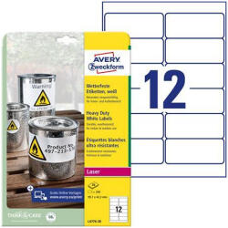 Avery-Zweckform Etikett, 99, 1x42, 3 mm, poliészter, időjárásálló, AVERY ZWECKFORM, fehér, 240 etikett/csomag (L4776-20) - tonerpiac