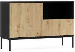  Comoda LANZZI 120x40 cm, neagra/stejar Comoda