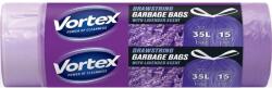 Vortex Szemeteszsák, zárószalagos, 35 l, 15 db, 50x60 cm, HDPE, 15 , VORTEX, levendula illattal (MSZ3515VORTEXSCENTLA) - tonerpiac