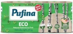 Pufina Toalettpapír, 3 rétegű, kistekercses, 8 tekercs, PUFINA "Eco", fehérítetlen és vegyszermentes (PP21042) - tonerpiac