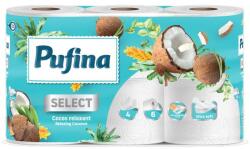 Pufina Toalettpapír, 4 rétegű, kistekercses, 6 tekercs, PUFINA "Relaxing Coconut", kókusz illattal (PP20790)