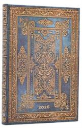 Paperblanks Határidőnapló 2026 Paper Blanks mini heti keményfedeles gumis Blue Luxe (DE0728)