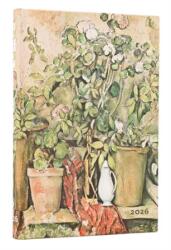 Paperblanks Határidőnapló 2026 Paper Blanks mini heti keményfedeles gumis Cezanne Terracotta Pots and Flowers (DE0730)