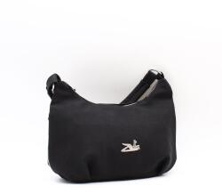 Zellia fekete anyagában mintás rostbőr női válltáska 24168