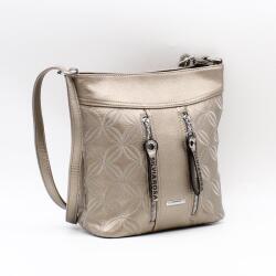 Silvia Rosa bronz erezett / hímzett női műbőr válltáska sr-6053
