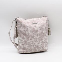 Monica bézs / barna márványos műbőr női válltáska a2371