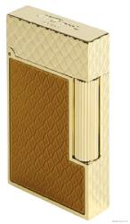 S.T. Dupont L2 Dragon szivar öngyújtó, méz színű kínai lakk és arany bevonattal - guilloche mintával (C16630)