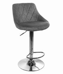 Klubfotel Bárszék KAST - szürke bársony/króm láb