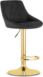 Klubfotel Bárszék KAST - fekete bársony / arany alap