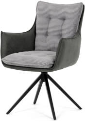 Artium Luxus Étkezőszék, szürke szövetkárpit, 360°-ban forgó mechanizmus, fekete fém (DCH-D1345_GREY2)