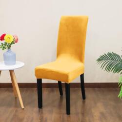 Forcheer SzékHuzat Étkezőszékre (bársonyos, rugalmas, mosható, aranysárga)