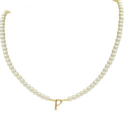 ElectraStore Colier De Perle Cu Pandantiv Litera P (C4242)