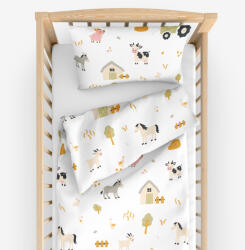 Goldea gyermek pamut ágyneműhuzat kiságyba - élet a farmon 110 x 125 és 35 x 55 cm