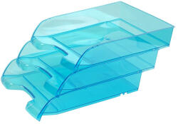 BLUERING Irattálca műanyag 550 extra széles 345x270x67mm, Bluering®, kék (550 TRANSPARENT BLUE) - iroszer24