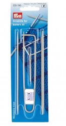 PRYM Set accesorii pentru tricotat, andrele de 2, 5 si 4 mm, ace lana nr 1 si 3, numarator randuri, ac de siguranta, Prym