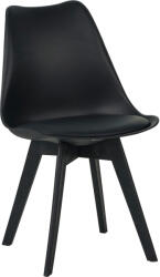 FDY Scaun Bucatarie/Dining Viko Negru Sezut Tapitat Cu Piele Ecologica, Picioare Negre