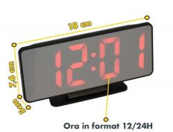  Ceas Digital LED Roșu cu Alarma VST-888, Design Modern Tip Oglindă, Alimentare USB și Baterie CR2032 - Q-13B032 (Q-13B032)