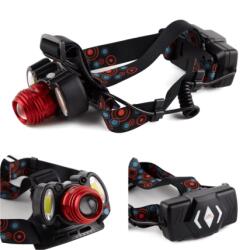  Lanterna de Cap cu Senzor LED T6 x 2 COB și 3 LED-uri Reîncărcabile - Q-19B011 (Q-19B011)