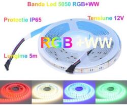  Banda Led RGBWW 300 LED-uri 5m IP65 Lumini Colorate și Alb-Cald - Q-18A107 (Q-18A107)