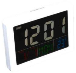  Ceas Electronic LCD Alb cu Alarma, Data, Cronometru si Termometru - Q-13B014 (Q-13B014)