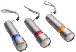  Lanterna Argintie cu Led Cob 3xR3, Aluminiu cu Intrerupator On/Off pentru Ateliere, Camping, Paza, Pescuit, Vanatoare, Drumetii, Lucrari Casnice - Q-1 (Q-19A068)