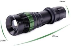  Lanterna De Mana 220V-12V Led Cree XM-L T6 Cu Acumulator 3, 7V Si Zoom - Q-19A016 (Q-19A016)