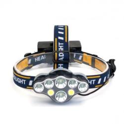  Lanterna Frontala cu 8 Led-uri, Lumina Alba si Rosie, Acumulatori Reincarcabili, Rezistenta la Apa, Moduri de Iluminare Ajustabile - Q-19B014 (Q-19B014)