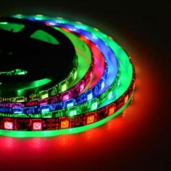  Banda Led WS2812 Digital Pixel RGB IP65 5m 60 LED-uri/m 5050 Flexibila Cu Adeziv 3M - Q-18A116 (Q-18A116)
