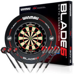 Winmau Darts tábla Winmau Blade 6 és két szett nyíl, falvédő, startvonal, kiszálló