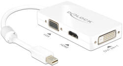 Delock Adapter Mini Displayport 1.1-Dugós Csatlakozó - VGA / HDMI / DVI Passzív Fehér