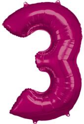  Rózsaszín Pink óriás szám fólia lufi 3-as, 88x53 cm (DPA9907281)