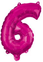  Rózsaszín Hot Pink 6-os szám fólia lufi 95 cm (PNN92492)