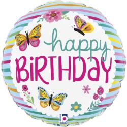  Happy Birthday Butterflies mini fólia lufi 19 cm (WP) (GBB22287) - sandori