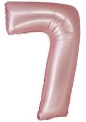  Rózsaszín 7-es Light Pink Mat szám fólia lufi 76 cm (MLG159158) - sandori