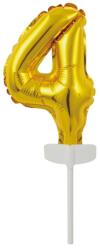  Arany Gold 4-es szám fólia lufi tortára 13 cm (DPA9912678) - sandori
