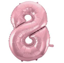  Rózsaszín Light Pink 8-as szám fólia lufi 92 cm (MLG109351) - sandori