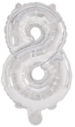  Ezüst Silver 8-as szám fólia lufi 95 cm (PNN92474) - sandori