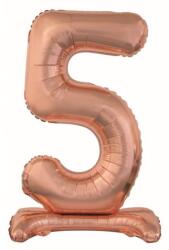  Rose Gold 5-ös szám fólia lufi talppal 74 cm (MLG143362) - sandori