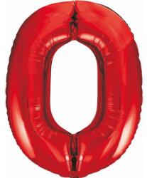 Piros 0-ás Red szám fólia lufi 85 cm (MLG120523) - sandori